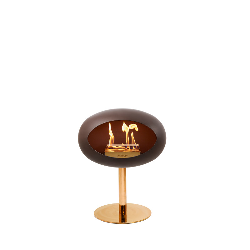 Ground Steel Low biopejs i mocca med rose gold fod (L: 50 cm) fra Le Feu