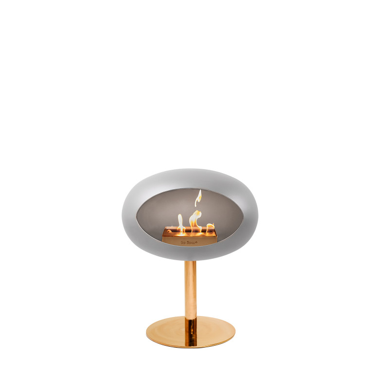 Ground Steel Low biopejs i nikkel farve med rose gold fod (50 cm) fra Le Feu