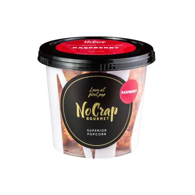 Popcorn med hindbær (65 gram) fra NoCrap Gourmet Popcorn