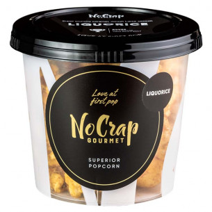 Popcorn med lakrids (65 gram) fra NoCrap Gourmet Popcorn