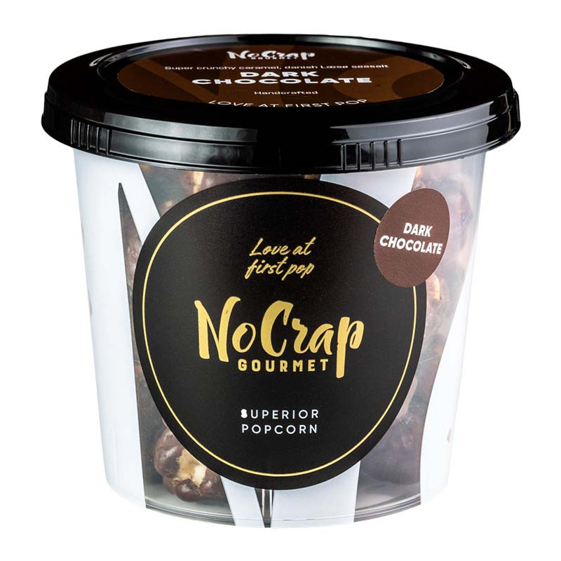 Popcorn med mørk chokolade (65 gram) fra NoCrap Gourmet Popcorn