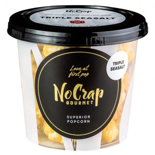 Popcorn med triple havsalt (65 gram) fra NoCrap Gourmet Popcorn