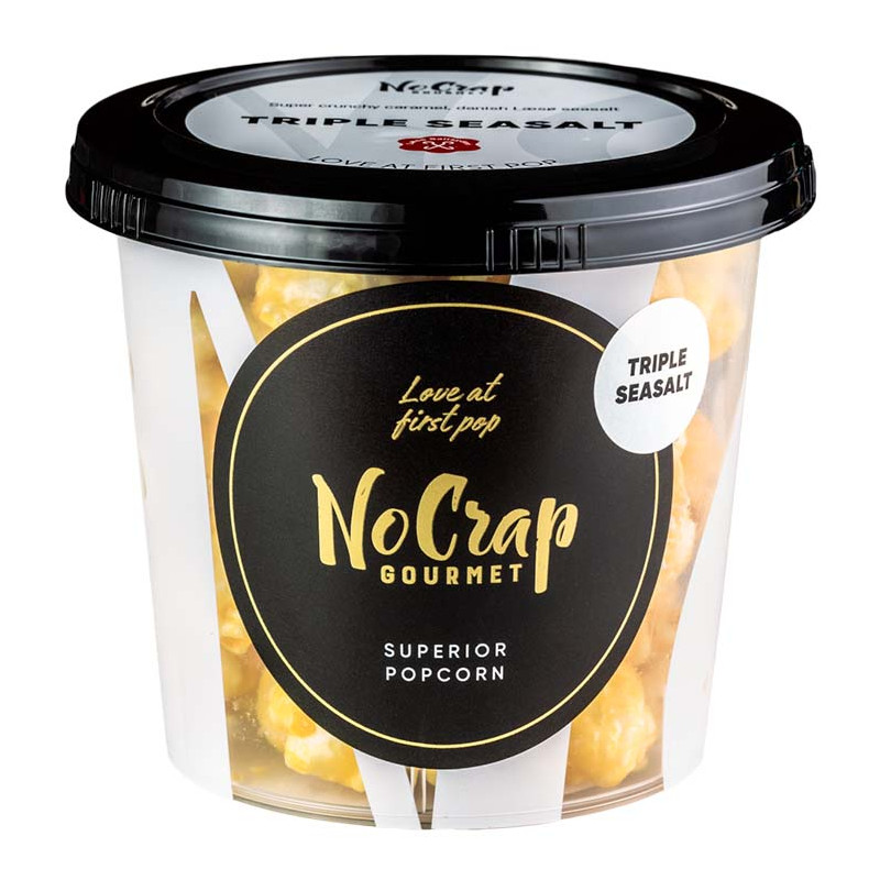 Popcorn med triple havsalt (65 gram) fra NoCrap Gourmet Popcorn