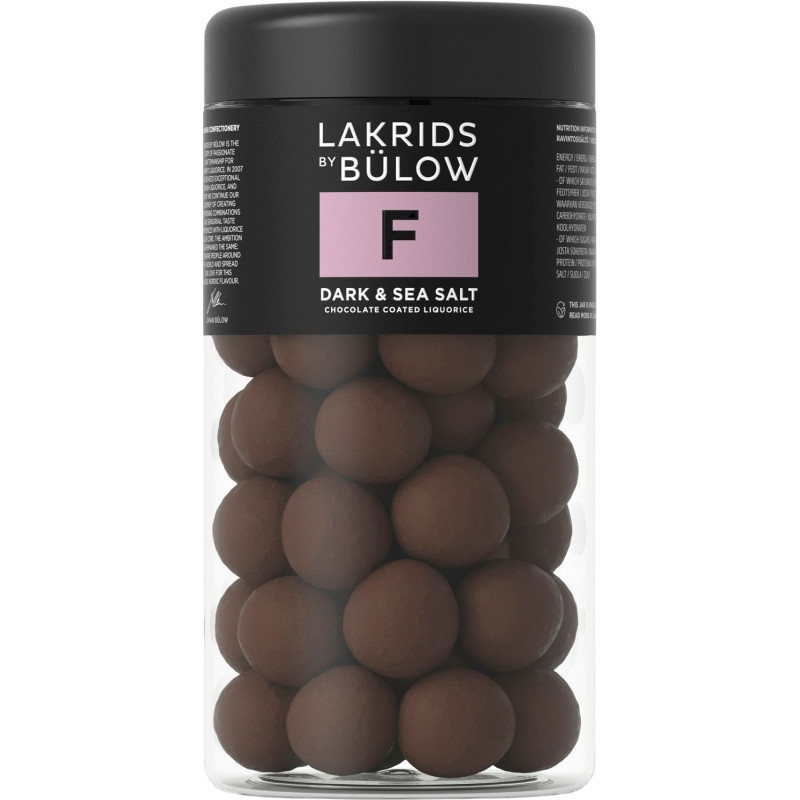 F - Dark & Sea Salt lakridskugler (295 gram) fra Lakrids by Bülow