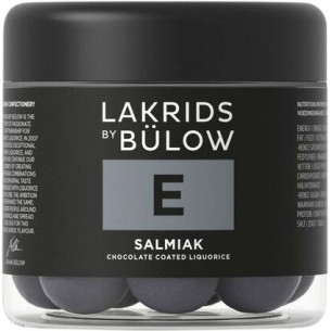 E - Salmiak lakridskugler (125 gram) i lille bøtte fra Lakrids by Bülow