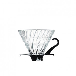 V60 Dripper (str. 03) i glas med sort håndtag fra Hario