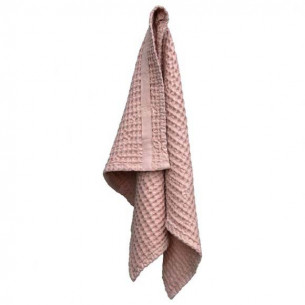 Big Waffle håndklæde (50 x 75 cm) i Pale Rose fra The Organic Company