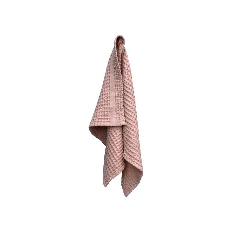 Big Waffle håndklæde (50 x 75 cm) i Pale Rose fra The Organic Company