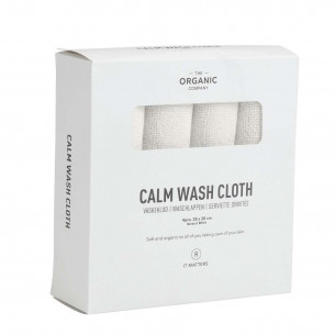 Calm vaskeklude (4 stk) i hvid i fin æske fra The Organic Company