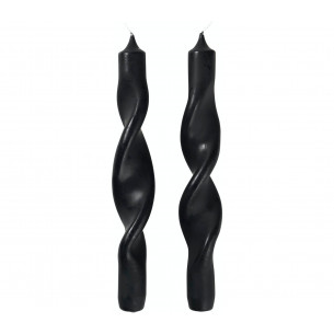 Twist snoede stearinlys (2 stk) i Simply Black fra Broste Copenhagen