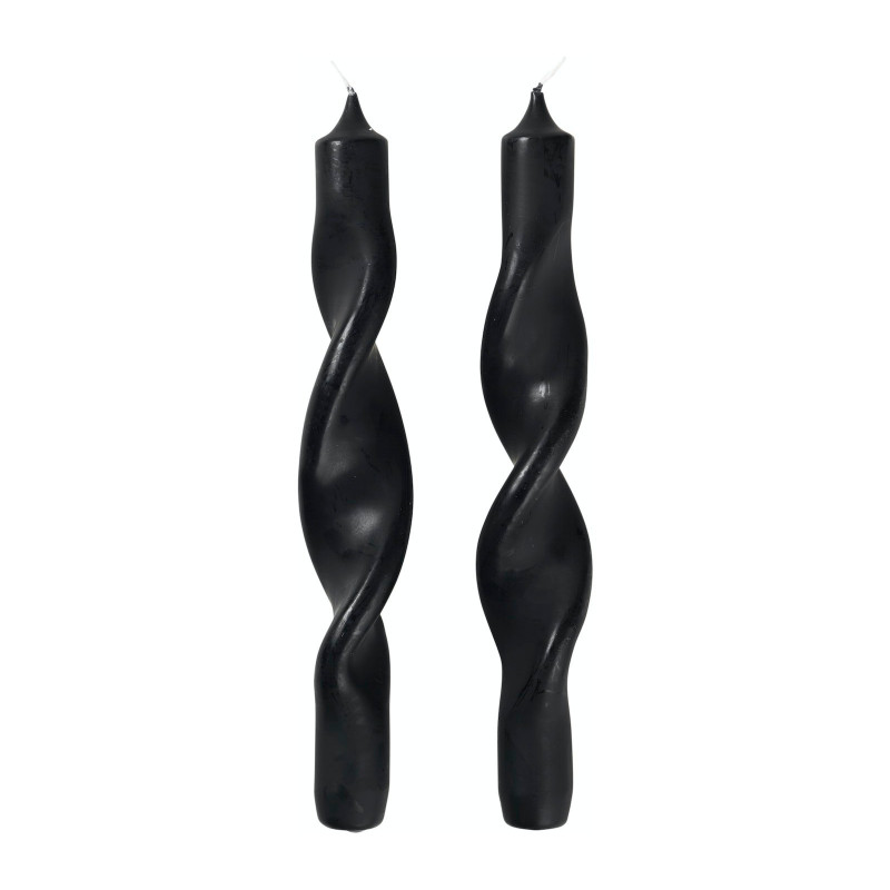 Twist snoede stearinlys (2 stk) i Simply Black fra Broste Copenhagen