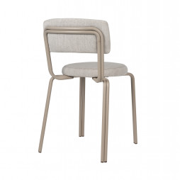 Oda spisebordsstol i grå stof og beige ben set bagfra