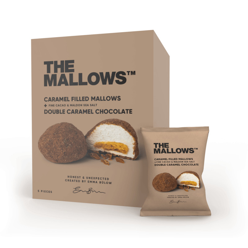 Double Caramel Chocolate skumfiduser (90 gram - 5 stk) fra The Mallows