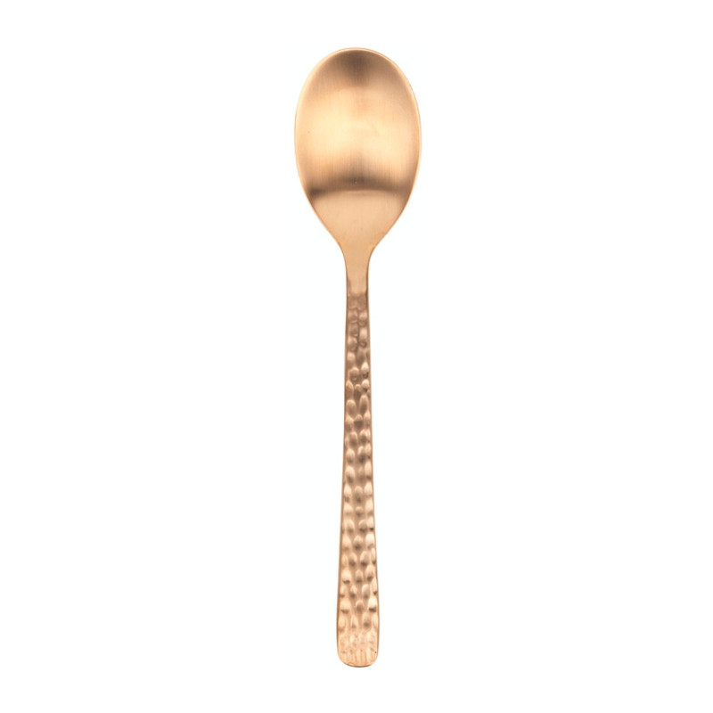 Hune spiseske (L: 20,5 cm) i farven Copper Hammered fra Broste Copenhagen