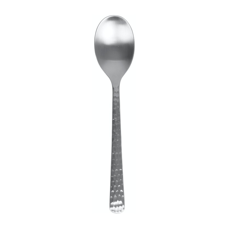 Hune spiseske (L: 20,5 cm) i brushed satin hammered fra Broste Copenhagen