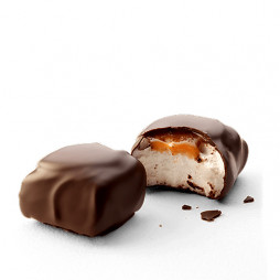 Så lækker ser skumfidusen med mørk chokolade og havsalt karramel ud.