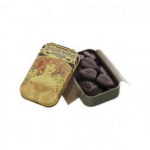 70% Mørk Chokolade blade i dåse fra Simon Coll (30g)