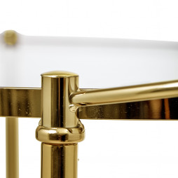 Fine Bar Bord fra Bloomingville. Guldfarvet jern og 2 hylder: En i glas og en spejlhylde.