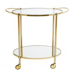 Fine Bar Bord fra Bloomingville. Guldfarvet jern og 2 hylder: En i glas og en spejlhylde.