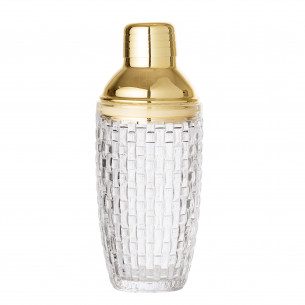 Cocktail shaker fra Bloomingvilel i glas med låg i guldfarvet rustfrit stål