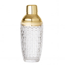 Cocktail shaker fra Bloomingvilel i glas med låg i guldfarvet rustfrit stål