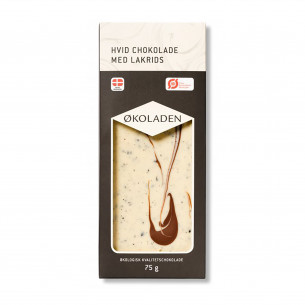 Økoladen Hvid Chokolade m/ lakrids - 75 gram