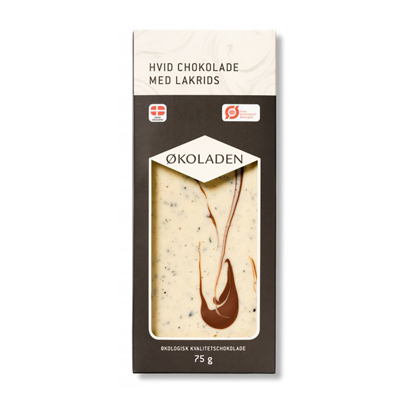 Økoladen Hvid Chokolade m/ lakrids - 75 gram