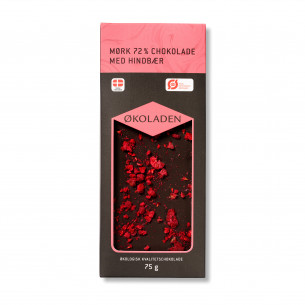 Mørk Chokolade m/ hindbær fra Økoladen