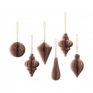 Broste Copenhagen 'Christmas Mix' Julepynt, indian tan - 6 stk.