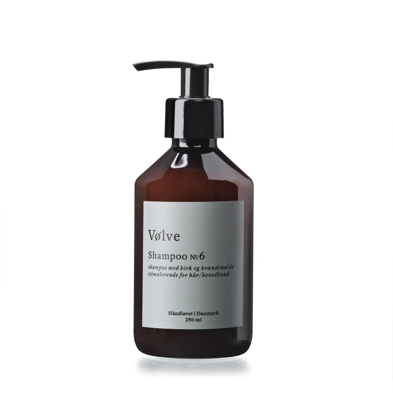Shampoo No. 6 med birk og brændenælde fra Vølve. Økologisk og vegansk.