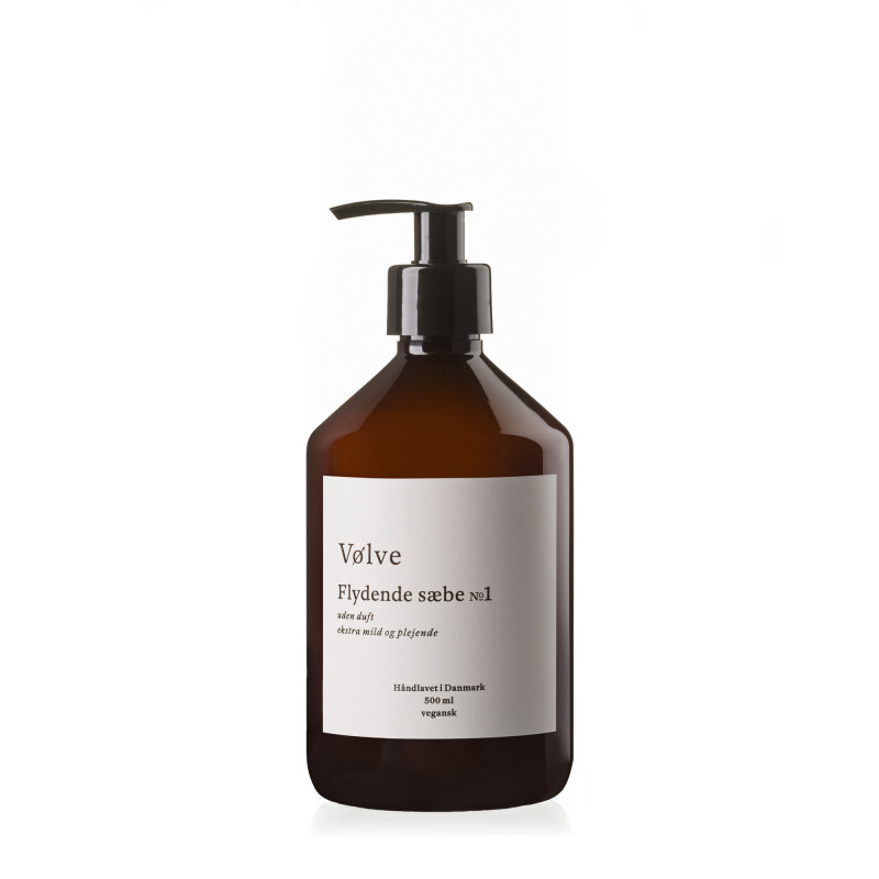 Flydende Sæbe No. 1 fra Vølve. Håndlavet i Danmark af økologiske ingredienser.