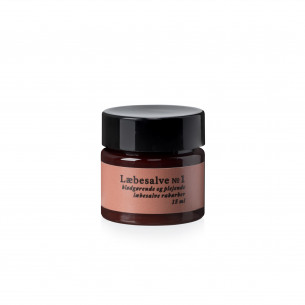Læbesalve No. 1 med rabarber fra Vølve. Håndlavet i Danmark af økologiske ingredienser.