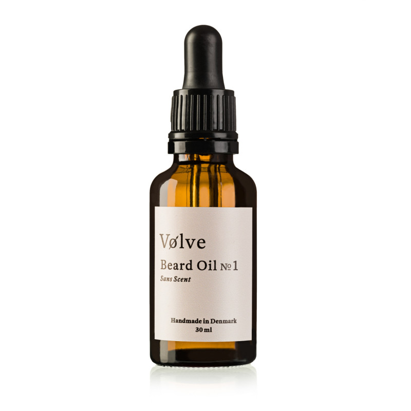 Skægolie No. 1 uden duft fra Vølve. Håndlavet i Danmark af økologiske ingredienser.