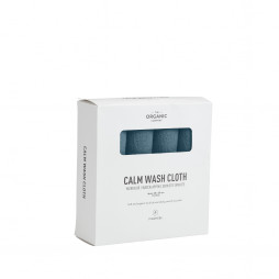Pakke med 4 stk CALM vaskeklude fra The Organic Company. Grey Blue.