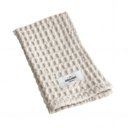 BIG WAFFLE vaskeklud, stone. Fra The Organic Company.