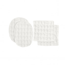 BIG WAFFLE rondeller, natural white, pakke med 4 stk. Fra The Organic Company