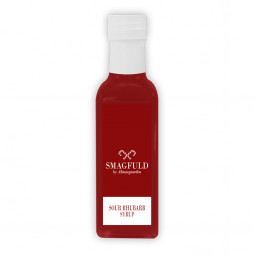 Smagfuld sirup med syrlig rabarber (100 ml) fra Almuegaarden