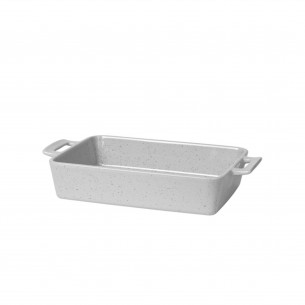 Broste Copenhagen 'Hasle' ovnfast fad i stentøj. W37 cm. Light Granite Grey