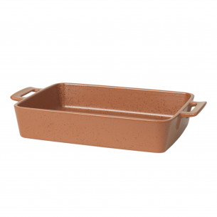 Broste Copenhagen 'Hasle' ovnfast fad i stentøj. W43 cm. Etruscan Red Granite