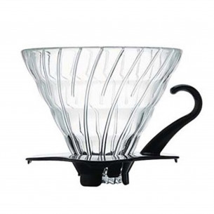 V60 02 Dripper - glas m sort håndtag fra Hario