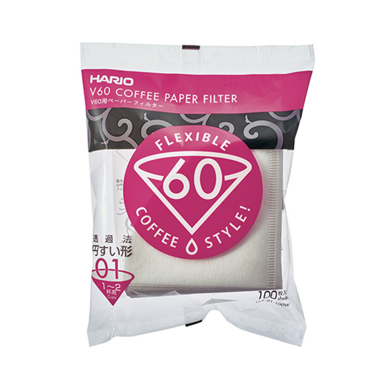 Hario V60 01 Kaffefiltre - æske med 100 stk
