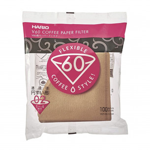 100 stk Hario V60 02 Kaffefiltre, ubleget