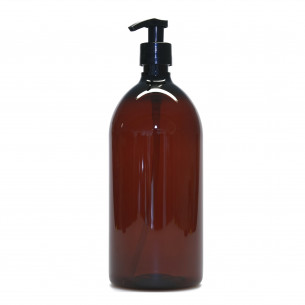 Plastik flaske med pumpe i brun fra PLINT - 1 liter