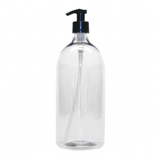 Plastik flaske med pumpe i klar fra PLINT - 1 liter