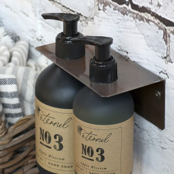 Super fint vægophæng fra Chic Antique, som passer til 1000 ml og 480 ml flaske - patineret messing.