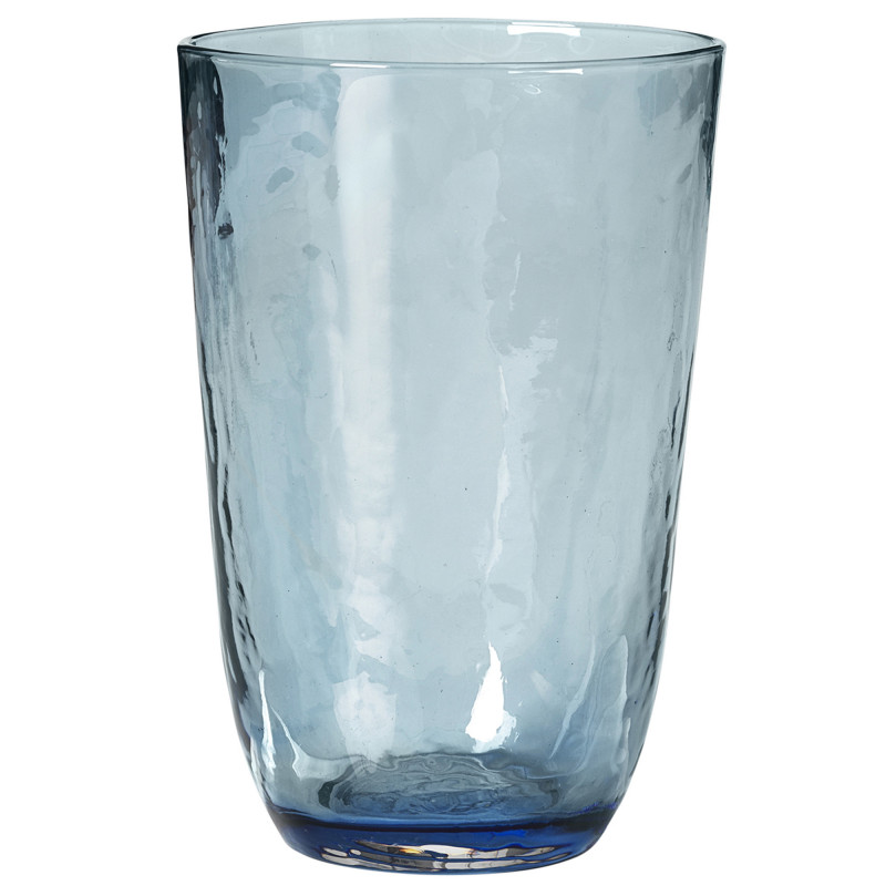 Store Blå Hammered Drikkeglas Fra Broste Copehagen - 4 stk.