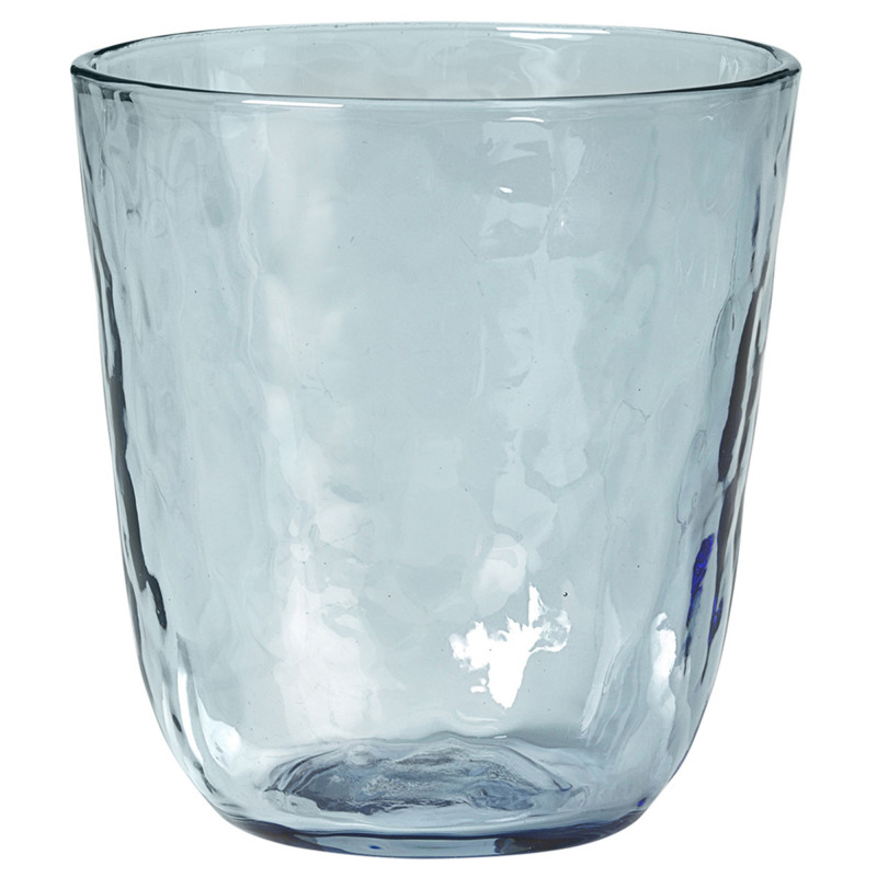 Blå Hammered Drikkeglas - 4 stk.