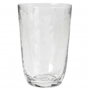 4 Stk. Store Klare Hammered Drikkeglas Fra Broste Copenhagen (50 cl)