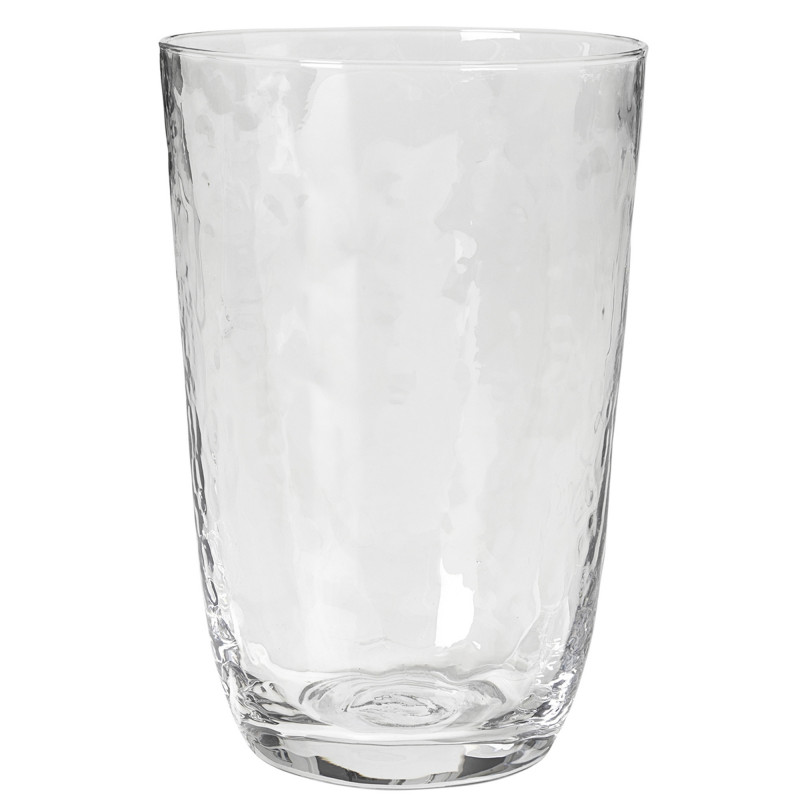 4 Stk. Store Klare Hammered Drikkeglas Fra Broste Copenhagen (50 cl)