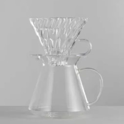 Lækkert, originalt, kaffebrygge sæt fra Hario i glas